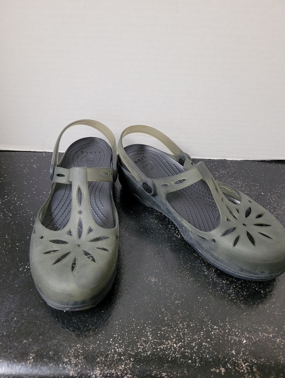 Crocs Carlie Cutout T-Strap Clogs.